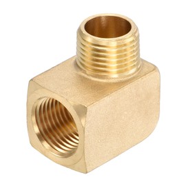 QUARKZMAN Brass Pipe Fitting 90 Degree Corner Angle Barstock 1/2" NPT Pipe Connector for Gas, Air, Oil, Propane, Pack of 2