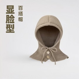 Women's Balaclava Hooded Hat Scarf Winter Muffler LF3505 D-7 Black [180G] + Free Size 4ea