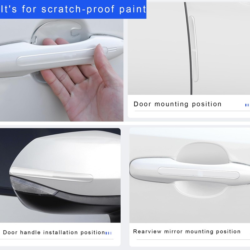 14pcs Clear Car Door Handle Protector, Car Accessories -Scratch-Proof Paint