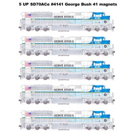 Union Pacific SD70ACe #4141 George Bush Locomotive 5 Magnets by Andy Fletcher