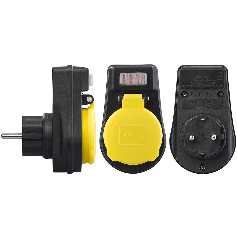 revolt Sockets: Outdoor Socket Adapter with On/Off Switch, up to