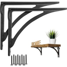 EDUWURXS Cast Iron Ironbridge Shelving Brackets Pack of 2 4x5.5 Brackets Heavy Duty Wall Bracket for Shelves, Kitchen Shelves, Living Room, Outdoor Support Additional Sizes Available