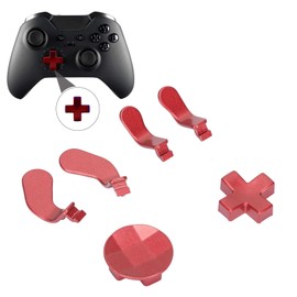 Ausla Metall-D-Pads und Paddles Ersatz für Elite Series 2 Controller-Zubehör mit Gleicher Größe und Gleichem Material (Rot)