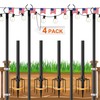 OHLUX 4 Pack 10FT String Light Poles, Outdoor Poles with