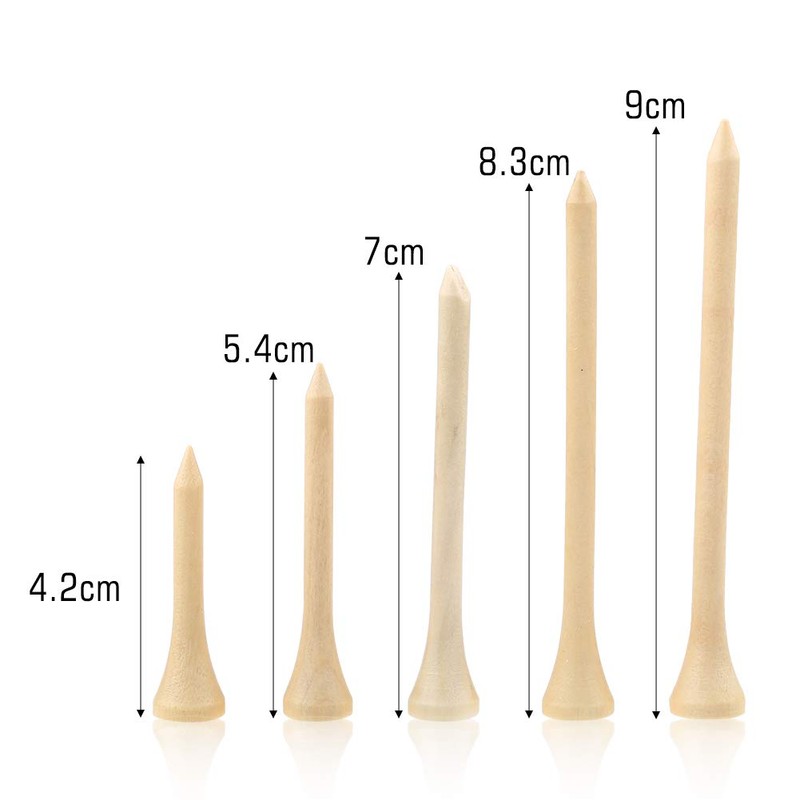100Pcs Natural Wooden Golf Tees, Golfing Accessories for Men, Golf