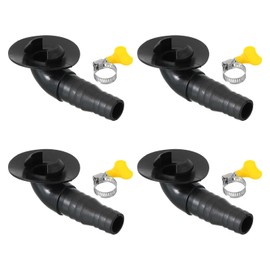 PATIKIL 20mm Air Conditioner Drain Hose Connector, 4 Pcs Universal Drain Connector with Clamp Hoop for Mini-Split Window AC Unit Faucet, Black Style 8