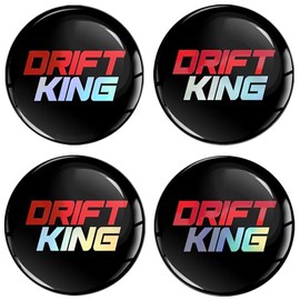 SkinoEu Set 4 x 55 mm Aufkleber für Radkappen Nabenkappen Nabendeckel Radnabendeckel Rad-Aufkleber Hologrammaufkleber Drift King A 5155