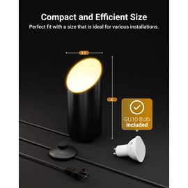 Sunco Uplighting Indoor with Foot Switch, LED Floor Can Light Spotlight, for Indoor Plants 7W, 450 LM, 3000K Warm White, 120V, Non-Dimmable, Black 4 Pack