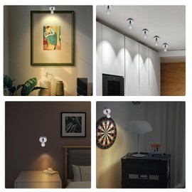 MIOBLUE Battery Powered LED Spotlight,Indoor Uplighting, Wall Picture Lights, Puck Lights with Remote, Plants Spot Light, Display Lights for Dartboard Paintings Portrait Artwork