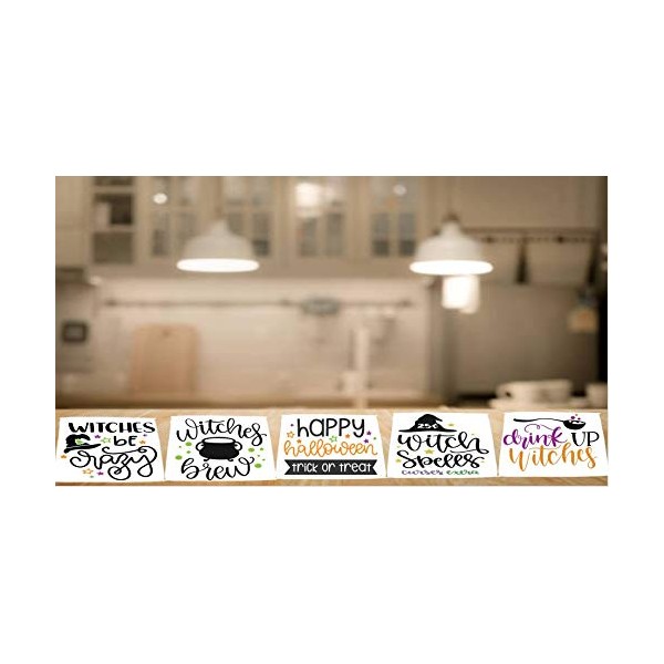 Kitchen Decorative Witch Set of 5 Cloths Dishcloths Reusable Absorbent