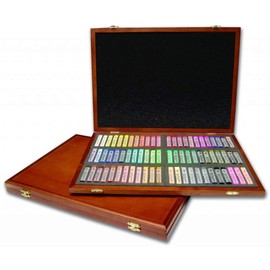 Mungyo Gallery Soft Pastel Squares Wood Box Set of 72 - Assorted Colors