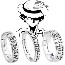 GAUEIOUR One Ring,Carving Letters, Ghosts, Symbol Rings,Vintage Fashion Good Friend Alloy Ring,Anime Cos Animation Accessories