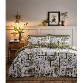 furn. Frida Duvet Cover Set - Single - Moss