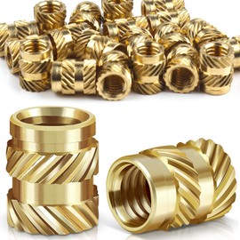 Caianwin Pack of 20 Threaded Insert M6 Inserts Knurled Melting Thread Brass Insert Nut for Plastic Parts - By Melting into 3D Printing Parts