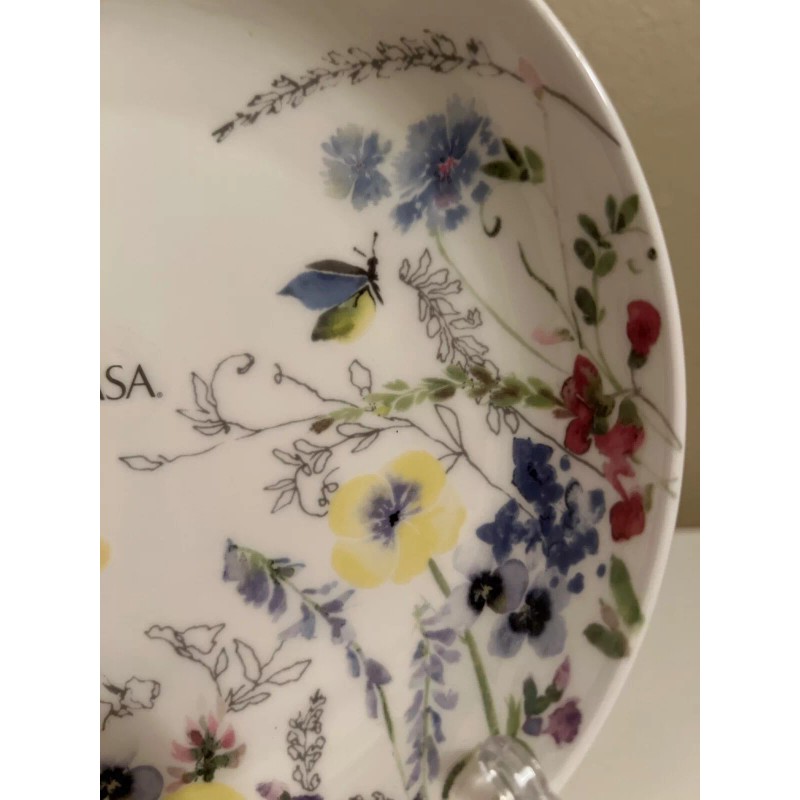 Mikasa JOLIE Floral Bone China 8.5” Pasta Dinner Bowls Set