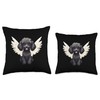 Cute Comic Cartoon Poodle Dog with Wings Design Throw Pillow