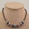 Ancient Tribe Boho Choker Necklace with Grayish Brown Tribal Bead