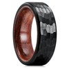 King Will 8mm Black Titanium Ring Inner Hole Inlaid Wood