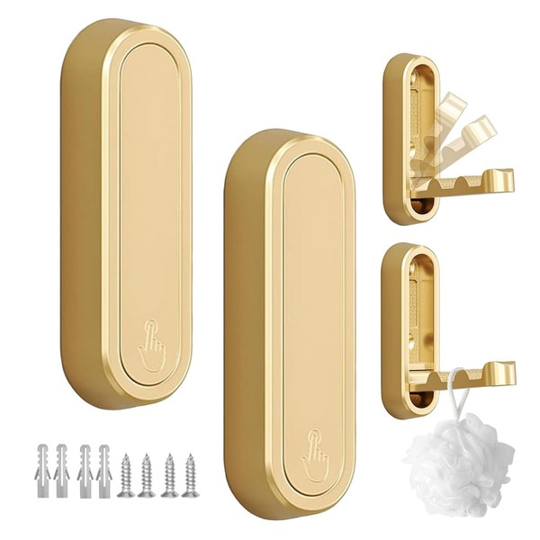Foldable Wall Hooks for Hanging - 2PCS Heavy Duty Zinc
