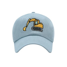 Excavator Toddler hat Kids Baseball Cap Washed Vintage for Boys Girls Age 2-8 Light Denim