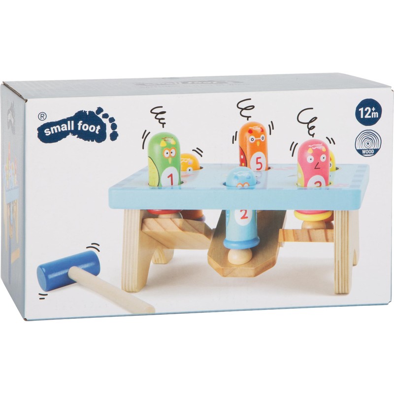 small foot 5807 Wooden Knock Bench "Hau den Vogel" Colourful