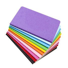 ojussa A6-Notizbücher, 30 Seiten, Regenbogenfarben, bunt, liniert, Notizblock, Multipack, Notizbuch für Studenten, Schreiben von Memos, Tagebuch, Reisebedarf, Pläne, 14 x 9 cm, 10 Stück