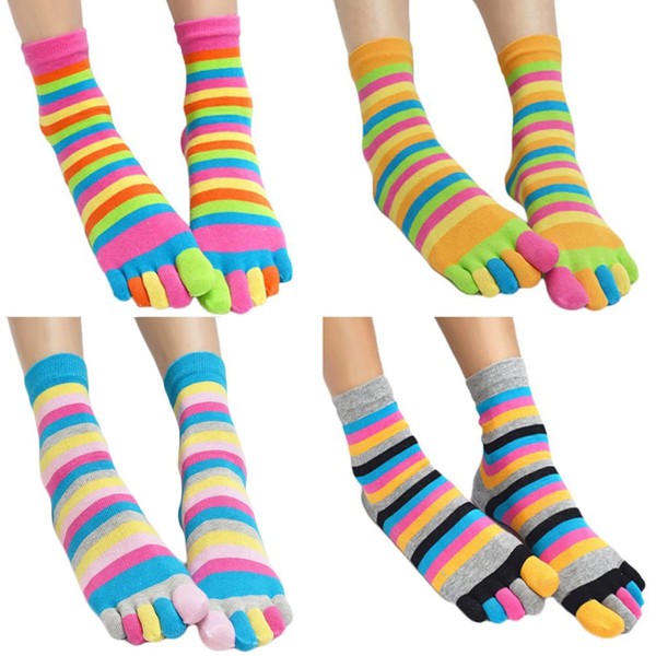 Zeroest Women's Toe Socks Soft Funny Socks with Toes Cotton