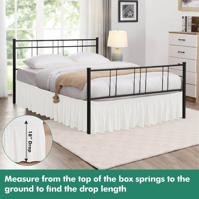 Biscaynebay Wrap Around Bed Skirts with Split Corners for Full