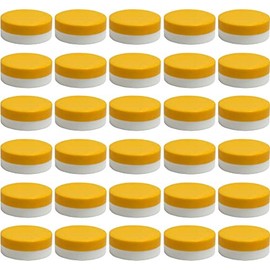 30 Ointment Containers for Pads, Cream Jars, Ointment Jug, 40 ml Contents with Yellow Lids