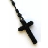Quality Black Knotted Cord ROSARY with Pouch Included