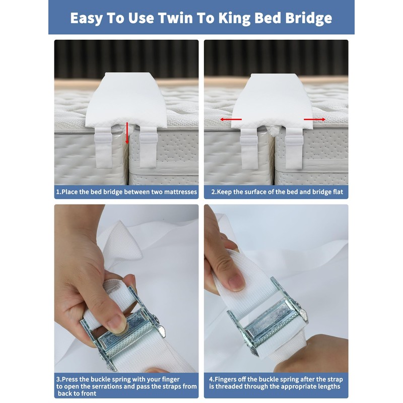 Safetect 10" Bed Bridge Gap Fillersplit, King Gap Filler for