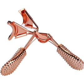 Wakauto Rizador de Pestañas Práctico y Mini con Mango Antideslizante Diseño Duradero Color Rosa Dorado para Uso Personal y Profesional Fácil y Rápido para Look Encantador
