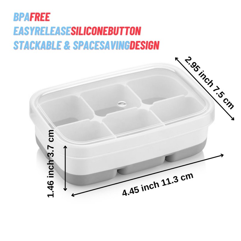 Ice Cube Trays for Freezer 4 Pack - Mini Ice