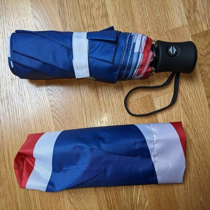 Fabri-Cut Folding Travel Umbrella With Union Jack design and Automatic