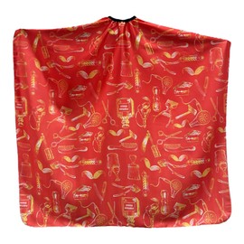 Gabri Professional Barber Cape Gown - Premium Hairdressing Cape for Hair Salon - Waterproof Hair Cutting Capes and Gowns for Barber Shops (Tools Pattern (Orange), 150cm (L) x 115cm (W))