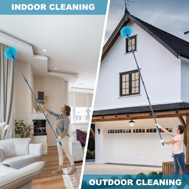 20+ Feet High Reach Duster Kit with 3-13ft Extension Pole,