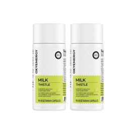 Oxyenergy Milk Thistle Liver Detox & Colon Cleanse, Natural Liver Health Support with Kudzu Root, Turmeric, Inositol, Methionine,Vitamin C,90 Capsules:_2 bottles