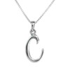 Sterling Silver Initial Charm Necklace, Letter C, 16" Chain