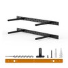 2pcs Floating Shelf Bracket Heavy Duty Floating Mantel Bracket Black