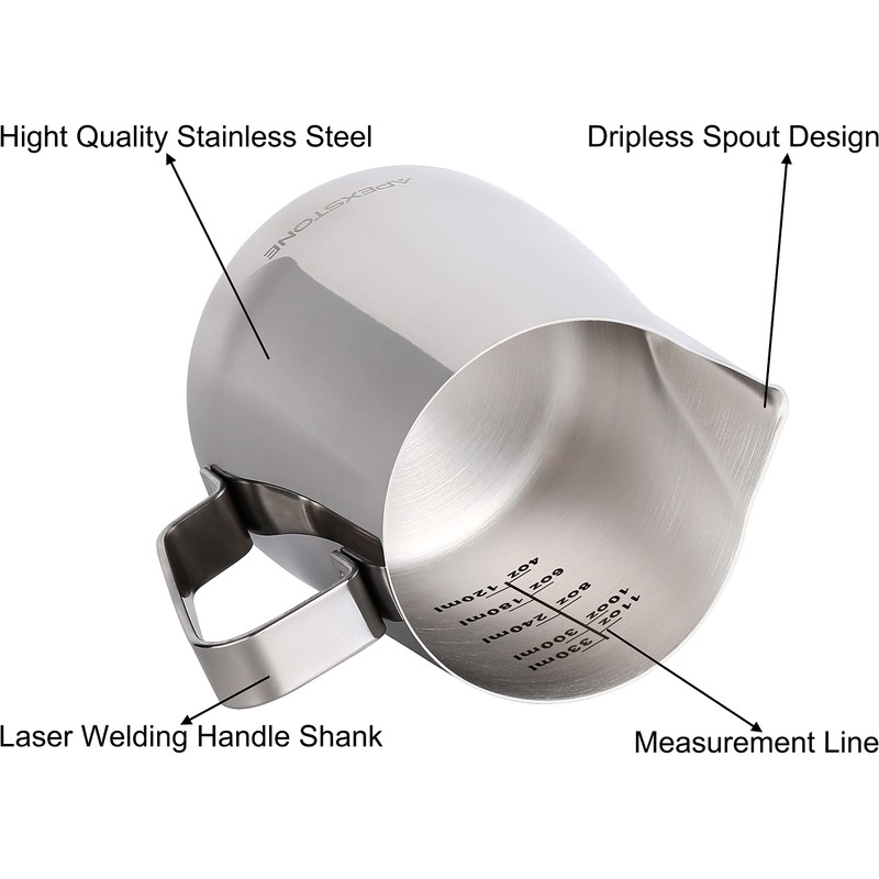 Apexstone Espresso Milk Frothing Pitcher 20 oz, Espresso Steaming Pitcher