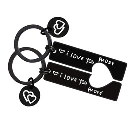 Vadaka Valentine's Day Keychain I Love You Couple Keychain Set for Boyfriend Girlfriend Couple Jewelry Gift for Husband Wife Family Keychain Anniversary Birthday Gifts His and Hers Gift Keychain
