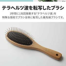 TERA BRUSH Hair Brush, Terahertz Wave, Transfer, Scalp & Hair Troubles, Damage Care, Massage, Dandruff, Itchy, Sore Hair, Split Ends, Smooth Hair, Tangle-Free, Hari Luster, Moisturizing, Women's, Men's, Beauty, Wooden Handle