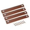 sourcing map Leather Drawer Pulls, 6.7" 4Pcs Leather Furniture Handle