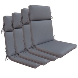 BOSSIMA Indoor Outdoor High Back Chair Cushions Replacement Patio Chair Seat Cushions Set of 4 Olefin Deep Grey