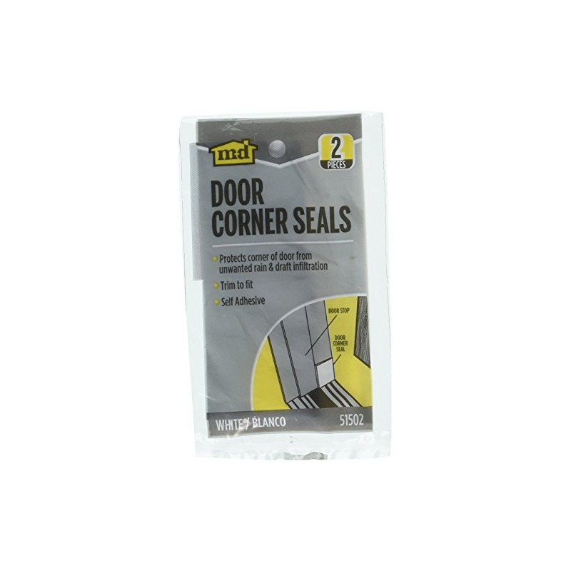 M-D Door Corner Seals, White, 2-Pack