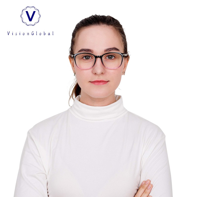 VisionGlobal Blue Light Blocking Glasses for Women/Men, Anti Eyestrain, Computer