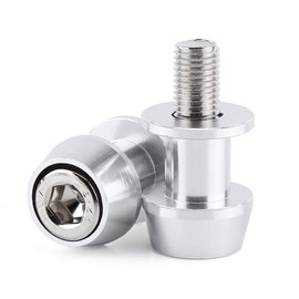 Swivel Arm Stand Screw, 8/10 mm Motorcycle CNC Aluminium Alloy Swing Arm Coil Slider Protective Stand Swing Coils (8 mm Silver)