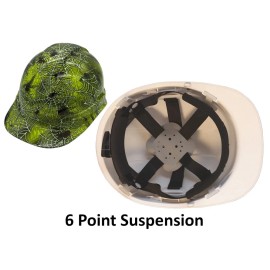 Texas America Safety Company Spider Web Hydro Dipped Cap Style Hard Hat with Ratchet Suspension - 6PT Suspension