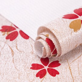 RAY STAR 12X120 Inch Shelf Liner for Kitchen Cabinets, Non-Adhesive Cabinet Liner Washable, PVC Drawer Liner for Dresser Non-Slip Bathroom (Red Floral)(2 Roll)