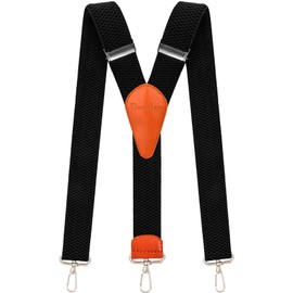 Decalen Mens Braces with Extra Strong Triangular Anti-Slip Braces Y Shape Long One Size Fits All, Black 2, Unit size